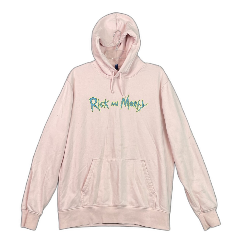 Divided By H&M Rick And Morty Hoodie Mens Medium Fleece Lined Drawstring Corpore